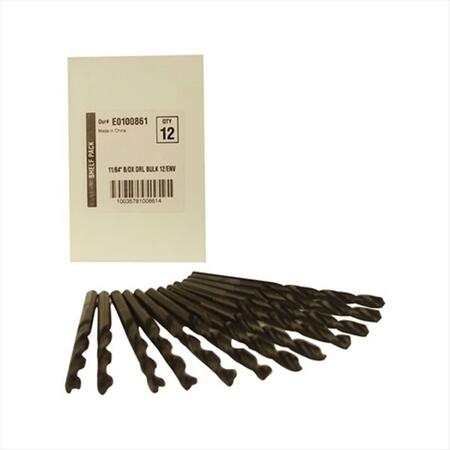 DISSTON Blu-Mol 0.17 In. Diameter Black Oxide Jobber Length Drill Bit, 12PK E0100861